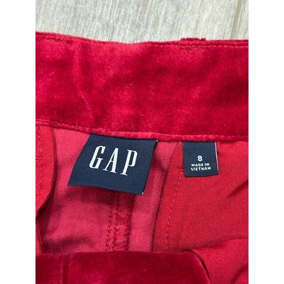 NWT GAP Womens Downtown Velvet Pants Straight Leg Flat Front Career Red Size 8 - Picture 5 of 11